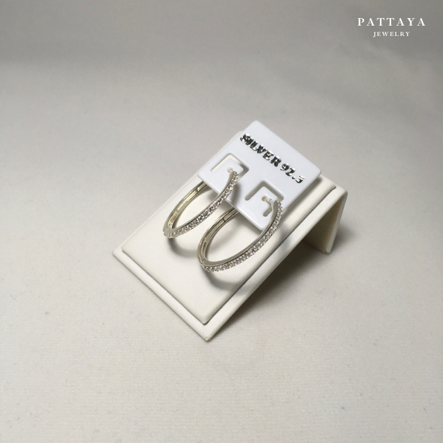 ต่างหู ห่วงเพชรแถว